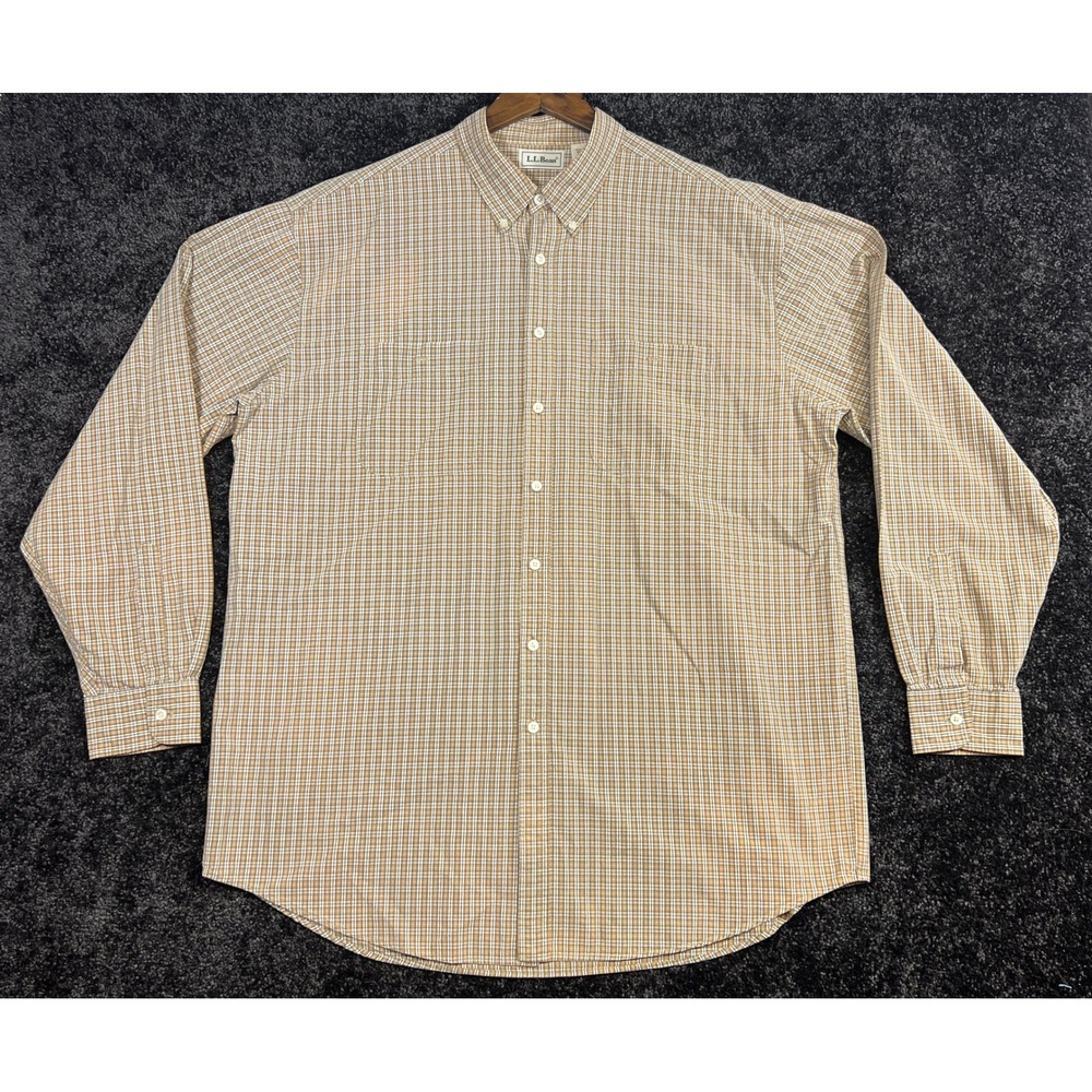 VTG‎ 70s/80s L.L. Bean Men's Plaid Button-Down Shirt Long Sleeve XL Tall